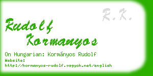 rudolf kormanyos business card